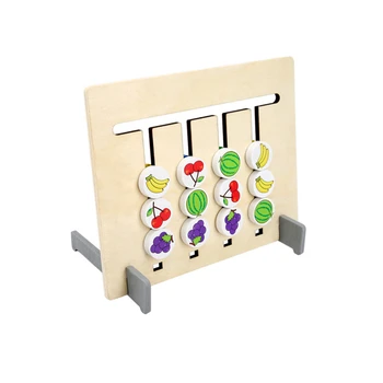 Nov Slog Štirih barvah/sadje Ujemanje Igro Montessori Lesene Igrače za otroke Logiko dvostranski otrok Izobraževalne Igrače, Darila