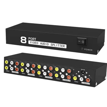 8-način RCA Kompozitni AV razdelilniki 1X8 video in avdio 1 v 8 iz splitter distributer za STB,DVD HDTV