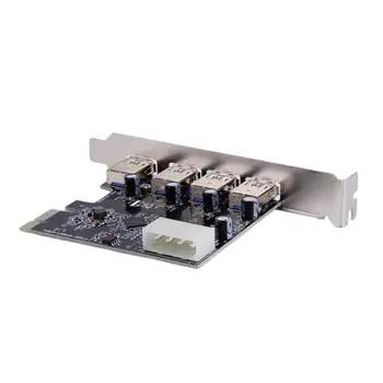 4Port PCI-E, da USB 3.0 HUB PCI Express Širitev Sim Adapter 5 Gbps Hitrost Vrhu Za Namizne Računalniške Komponente Nova