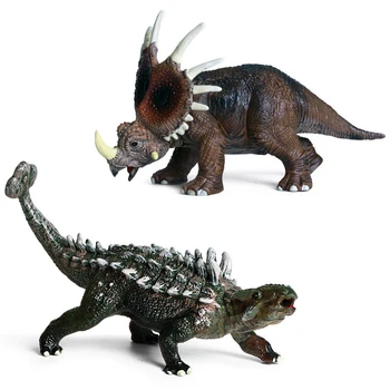 Styracosaurus + Ankylosaurus Dinozaver Kombinacija Nastavite Otrok Simulacija Trdno Model Jurassic Živalski Svet Dinozaver Igrača Zaslon