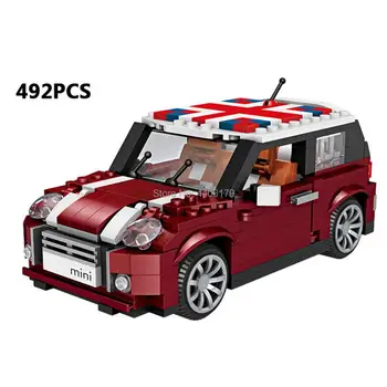 Vroče lepining ustvarjalci tehnika vozil Retro mini avto cooper Mikro Diamond gradniki model opeke igrače za otroke darilo