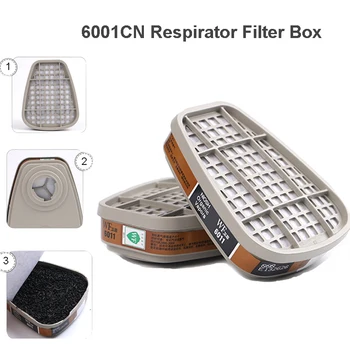 2PCS/Set Filtrirne Kartuše Zamenljivi Filter Polje Za 6200/7502/6800 Masko Kemičnih Respirator Plin Prah Slikarstvo Brizganje