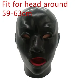 New vroče 3D fetiš latex človeško masko kapuco odprte oči seksi kapuco w rdeča usta tulec jezika nos cev