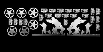 Kovinski Logotip STAR Nalepke za 1/10 Gosenicah Tovornjak JK JEEP Wrangler Tamiya cc01 TF2 D90 D110 VS4-10 hRAXXAS TRX4 CAPO JKMAX SCX10