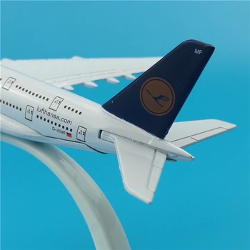 16 cm Geman Lufthansa A380 Simulacije Statične Trdne Kovine Letalo Model 1:500 Airlines, Lufthansa Letalo Model Komplet s Spominki Igrače