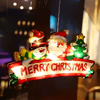 Santa Claus Led Sesalni Okno Viseče Luči Božič Dekorativni Snežaka Vzdušje Prizora LED Praznični Dekorativni Luči