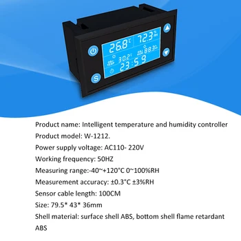 AC110-220V Digitalni Termostat Temperature in Vlažnosti Regulator Hladilnik, Termostat Humidistat Termometer, Higrometer Nadzor Stikalo