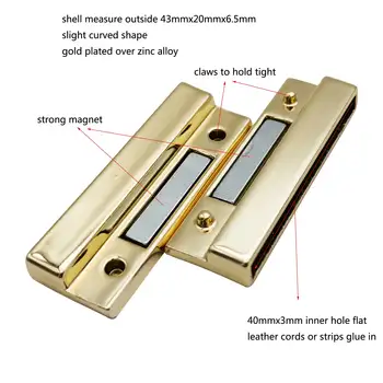 AaaZee 2 določa 40mmx3mm Luknjo Ravno Zlata Magnetno Zaponko za naredi sam, Zapestnico, Nakit, Izdelava Močan Magnet Nakit Koncu