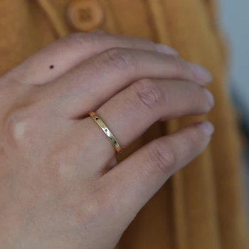 2019 Nov modni rezilo nastavitev kroga modre CZ ženske, nakit in Zlato barvo, visoko polirani preprosto poroko band večnost prst prstan
