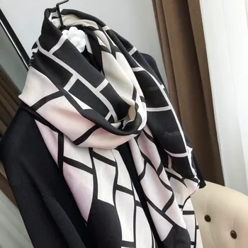 Novo Leto 2020 Hidžab Kariran Rute Femme Natisniti Moda Bombaž Šal Ženske Luksuzne Blagovne Znamke Zimski Šal Ruta Foulard Pashmina Poncho