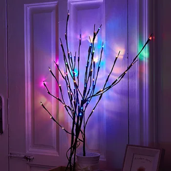 Božični Okraski za Dom Svetlobe Niz 20 LED Simulacije Willow Tree Veje Lučka Garland Dekor Navidad Luči Noel Novo Leto