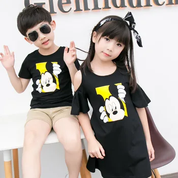 Korejski par oblačila mickey tshirts college modni slog par ljubitelji ženske poletje plaža obleko ujemanje oblačila obleko nositi 37