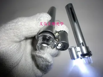 100X Adjustale Zoom Kovinski Žep Mikroskopom Pero Tip LED Osvetljeni Žep za bankovce preverite lučka lupo prenosne luči Loupe
