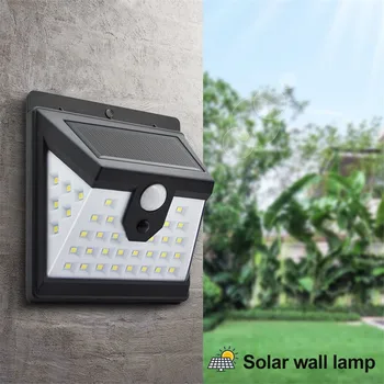 Treh straneh 40 na prostem LED solarna svetilka PIR senzor gibanja stenske svetilke vodotesne solarna svetilka sončne fluorescenčne svetilke vrt dekoracijo