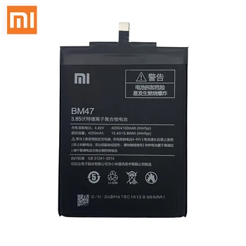 Xiao Mi Prvotne Kakovostne Baterije BM47 4000 mAh Za Xiaomi Redmi 3S 3X Redmi 4X Redmi 3 / 3pro Telefon Baterije