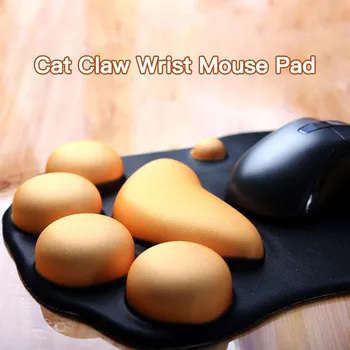 3D Srčkan Mouse Pad Mehka Mačja Tačka Podloge za Miško Zapestje Ostalo Podporo, Udobje Silicij Memory Mouse Pad Pene Gaming Ergonomska Mat