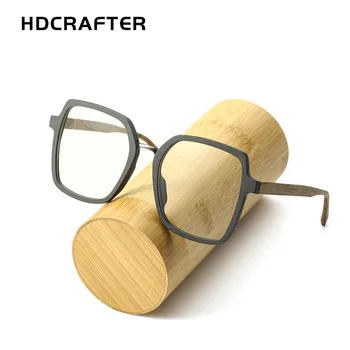 HDCRAFTER Prevelik Recept Očala Okvirji Lesa Optičnih Očal Okvir z Jasno Objektiv Moški Ženske Branje Očala Okvirji