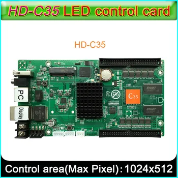 Novi HD-C35/HD-C35c barvno Asyn LED zaslon nadzorne kartice,barvno LED zaslon pošlji vizitko 1024x512 Pixel, Na krovu Flash 4GB