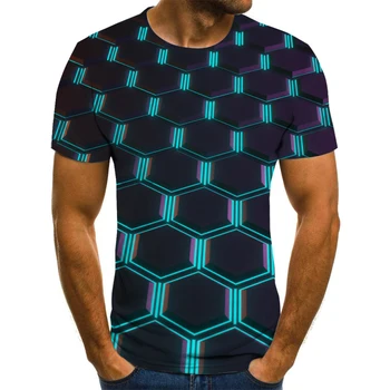 Najnovejše 3D Natisnjeni T-Shirt tridimenzionalni Vzorec Kratek Rokav Poletje Priložnostne Vrhovi Tees Modni O-Vratu Tshirt Moški