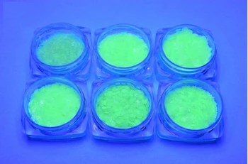 Sij - V - Temno 6Boxes Nail Art Bleščice Sequins Svetlobna Fluorescentna Učinek Žareti v Temno Luskast Za lak za Nohte,DIY Nail Art