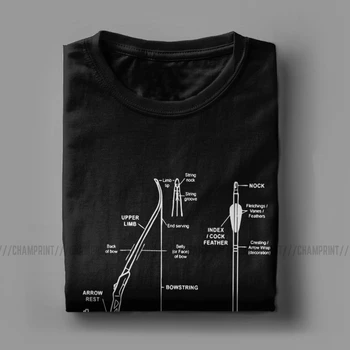 Moški T-Shirt Spojina Lok Lokostrelstvo Lov Anatomija Lok Bombaža, Kratek Rokav Tee Puščico Japonski Archer Kyudo T Srajce O Vratu Vrhovi