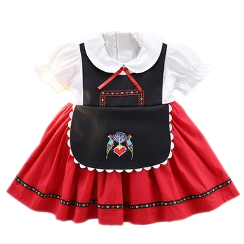 Otroci Španski Obleko Baby Dekleta Lolita Princess Obleke Žogo Za Malčke Velika Noč, Rojstni Dan Vestidos Dekle Zajec Vezenje Obleke