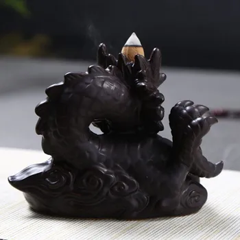 Tradicionalni Kitajski Zmaj Kadila Imetnik Porcelana Backflow Kadila Gorilnik Dim Pogled Kul Kadila Gorilniki za 8,8*6,6 cm