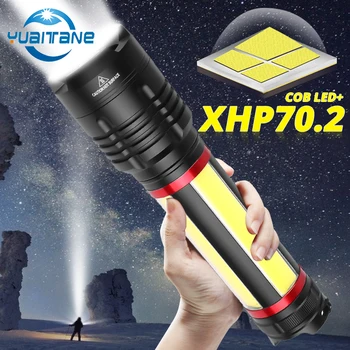Najnovejši prenosni Vgrajen 7200mAh XHP70.2+COB LED Svetilka 7 načini USB Polnilne Zoom Vodotesno Svetilko Svetilka za Kampiranje