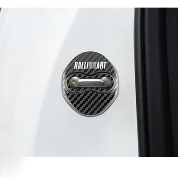 Ogljikovih vlaken vzorec Avto Zaklepanje Vrat Zaščitni Pokrov Primeru Za Mitsubishi RalliArt Lancer 10 Ralli Umetnosti Auto Dodatki