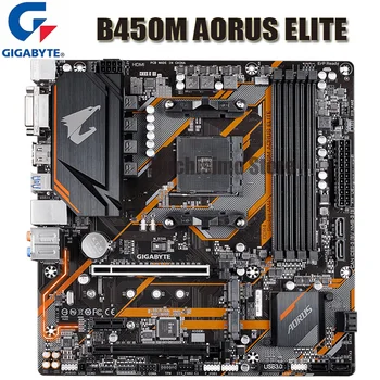 Stojalo AM4 Gigabyte B450M AORUS ELITE Motherboard DDR4 M. 2 128GB PCI-E 3.0 Namizje B450 Placa-Mãe AM4 HDMI je združljiv Micro ATX