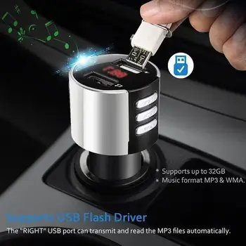Visoke Hitrosti USB2.0 Bluetooth Avto Polnilnik USB LED Zaslon FM Oddajnik za Brezžični Radio Tok MP3 Predvajalnik Vžigalnik za Cigarete