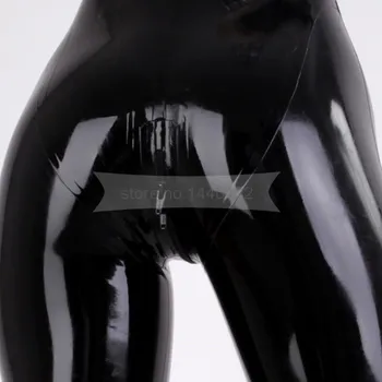 Black Latex Catsuit Odprite Prsi Zentai Gume Fetiš Obleka, Latex Plus Velikost Jumpsuit za Odrasle Kostum BNLC166