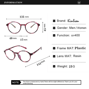 Kinlion Retro Vintage Krog Oči Očala Okvirji za Ženske Jasno, Leče Očala Moških Klasično Optično Študent Očal Okvir Gafas 2019
