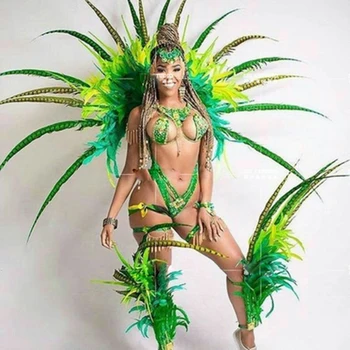 Poletje Bikini Party samba ples obrabe Vrstici pero Kostum Poslovne Uspešnosti Kostum