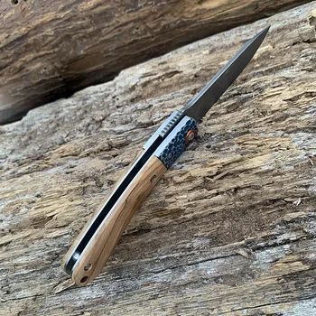 SAMSEND ročno folding nož naravnega lesa ročaj Damas rezilo, moški in ženski prostem EOS self-defense orodje, butik nož