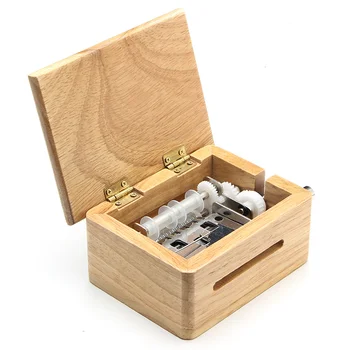 15 Ton DIY Strani-koljenast Music Box Leseno Škatlo Z Odprtino za Luknjanje In 10 kos Papirja Trakovi, Glasbe, Gibanja Polje papir trak