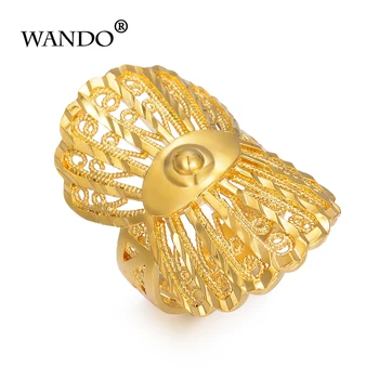 Wando Dubaju, zlati obroč Zlato Barvo Posla Nastavljiva velikost Prst Prstan za Etiopski / Afriške/ Nigerijski design R54