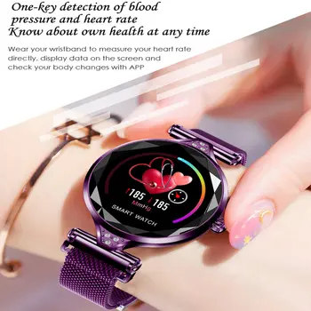 H1 Smartwatch moda za ženske, srčni utrip, krvni tlak fitnes pedometer ženski fiziološke cikel nepremočljiva razkošno Zapestnica