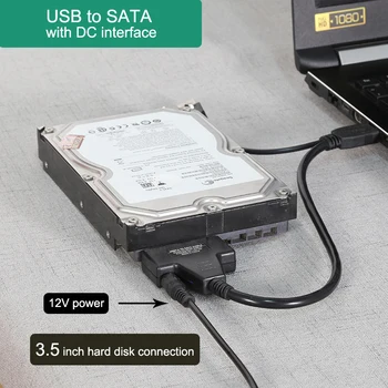 USB 3.0, da SATA 3 Podporo 2.5 / 3.5 palčni SSD HDD Trdi Disk, Napajalnik, Računalniški Kabel Pretvornik SATA Tipa C 22-Pin za PC HDTV