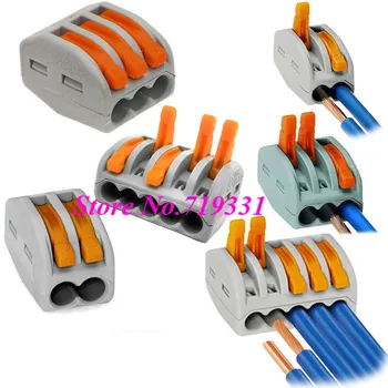 50pcs 2/3/5Way Priključek Žice za Večkratno uporabo Pomlad Vzvod Terminal Blok Električni Kabel