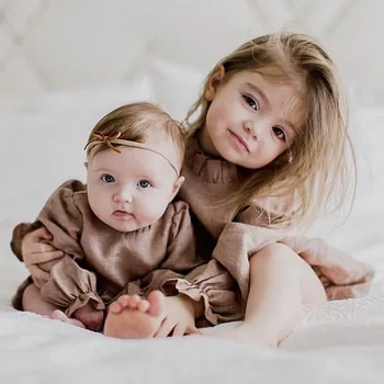 2020 Nove Jesensko Baby Dekleta blagovne Znamke Bodysuits Malčka Dojenčka Moda Dolg Rokav Jumpsuits za Novorojenega Otroka