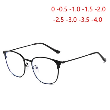 2021 Najnovejši Kovinski 1.56 Aspherical Objektiv Recept Očala Ženske Moški Ultralahkih Retro Kratkovidnost Spektakel -0.5 -1.0 -1.5 Na -4