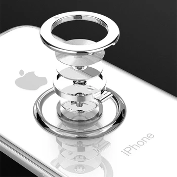 Za iPhone XS Max Primeru Magnetni Obroč Stojalo silikagel Pregleden primerih Za iPhone 6 6s 7 8 Plus X XS XR 11 Pro Max Luksuzni Coque
