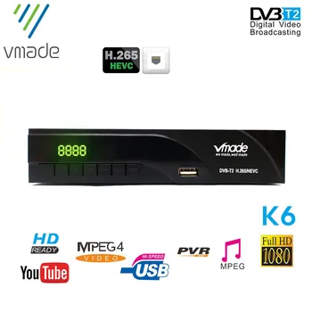Vmade DVB T2 Prizemni Sprejemnik Digitalni Set Top Box H. 265 dekoder DVB T2 HD 1080P podpira USB WIFI Youtube z RJ45 TV Sprejemnik
