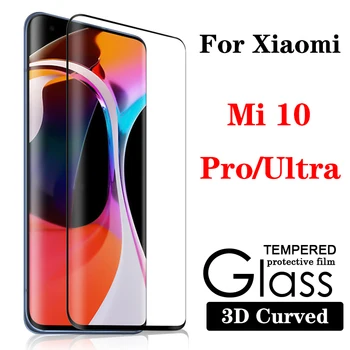 3D Ukrivljen Kaljeno Zaščitno Steklo Za Xiaomi Mi 10 Pro mi10 pro mi10pro Screen Protector Za Xiaomi10 10Ultra mi10U verre film