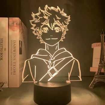 3D Led Noč Tabela Svetlobe Anime Lučka Anime Haikyuu Hinata Shoyo Kageyama Tobio za Otroke Otrok Spalnica Dekor Nočna Manga Darilo