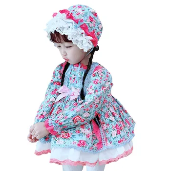 Malo Deklet, Španski Obleke Otroci Letnik Cvetlični Lotia Žogo Halje 2020 Novega Otroka Španija Frocks Dojenčka Oblačila, Ki 1-6 Let