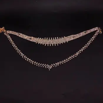 Moda vroče prodaja dvakrat zapored temperament žensk multi-layer clavicle bleščečo Ogrlico kristalno tassel kratka ogrlica