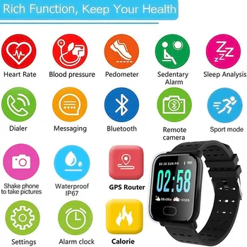 2020 Nove Pametne watch fitnes tracker za moške in ženske, *srčni utrip* zaslon 1.54 palčni IPS full, zaslon na dotik, športen bedeti