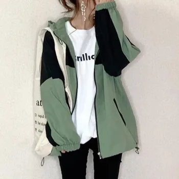 2020 Jesenski Plašč Japonski Priložnostne Barvo Zadrgo Hoodie Mid-dolžina Svoboden Inelastic Cardigan Fashion In Preprost Slog, Pulover